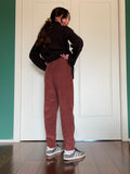 Pantalone velluto a coste mattone