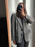 Blazer pied de poule bianco e nero