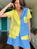 Camicia Lara bicolor giallino + azzurro