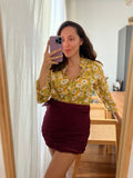 Combo “al contrario”  pareo + camicia • giallo e vinaccia