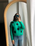 Maglione verde pois