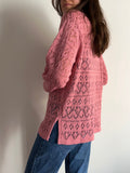 Cardigan traforato rosa