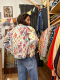 Giacca trapuntata double-face • modello con collo alla coreana • patchwork bianca 1