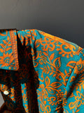 Camicia indiana modello maschile ottanio e arancione