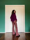 Pantalone a zampa lurex cuori