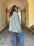 Blazer verde acqua a quadretti