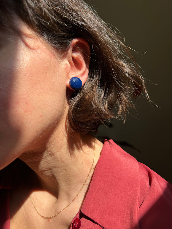 Orecchini clip blu