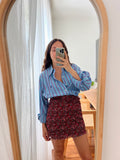 Combo pareo + camicia Ralph Lauren • righe + fiorellini con rosso