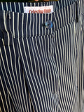 Pantalone Alberto cotone blu a righe