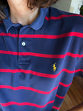 Polo Ralph Lauren blu righe rosse