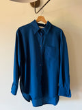 Camicia sartoriale satin blu