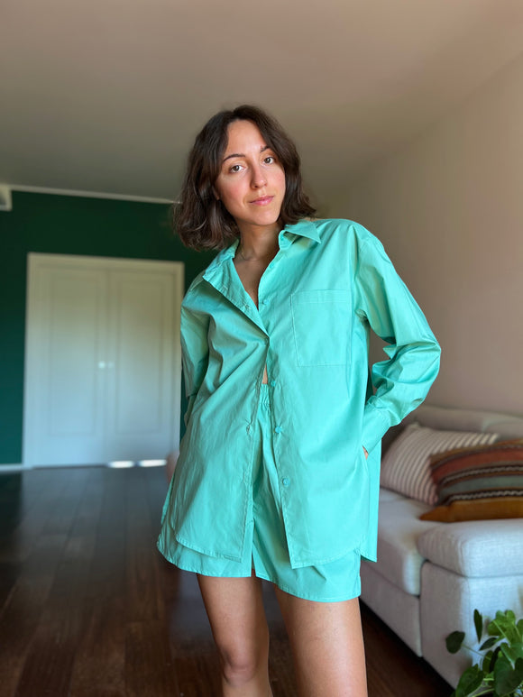 Camicia ampia menta