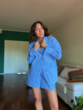 PRE ORDINE • Camicia ampia righe azzurra