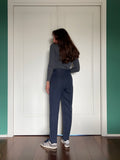 Pantalone blu con pince