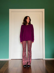 Pantalone a zampa lurex cuori