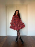 PRE ORDINE • Abito con cintura tipo Missoni bordeaux