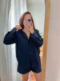 Camicia ampia cotone blu notte