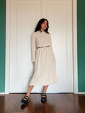 Cotton knit dress crema