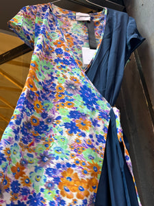 PRE ORDINE • Abito di seta bicolor fiori + blu