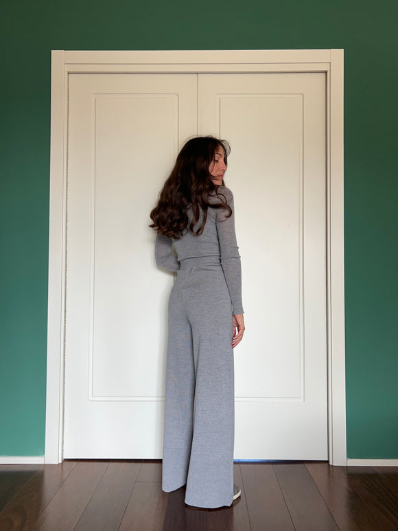 Pantalone lana merino grigio