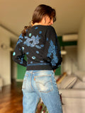 Maglione anni 80 nero con paillettes
