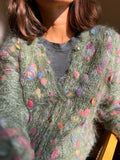Cardigan verde multicolor