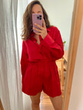 Camicia ampia cotone rosso