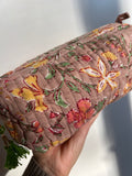 Beauty case di cotone beige