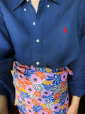 Combo pareo + camicia Ralph Lauren • fiori grandi e blu
