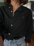 Camicia Gilbi Ralph Lauren nera senza colletto