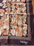 Foulard di seta marrone foglie