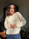 Maglione righe traforate • crema