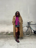 Maxi trench sartoriale beige
