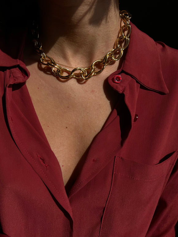 Collana catena doppia dorata