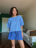 Pantaloncino righe blu