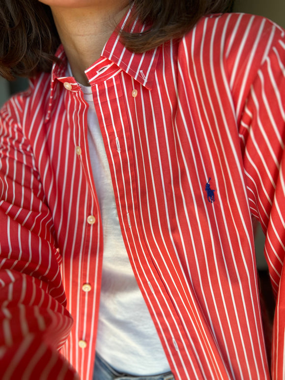 Camicia Ralph Lauren righe corallo