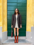Blazer marrone scuro quadrettato