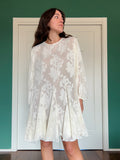 PRE ORDINE • Abito con cintura voile devoré panna