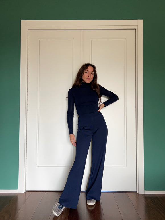Pantalone lana merino • blu