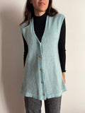 Gilet lungo azzurro