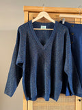 Maglione blu con lurex