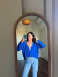Cardigan corto bluette