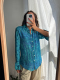 Camicia indiana modello maschile S/M turchese