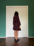 Abito con cintura satin vinaccia-marrone