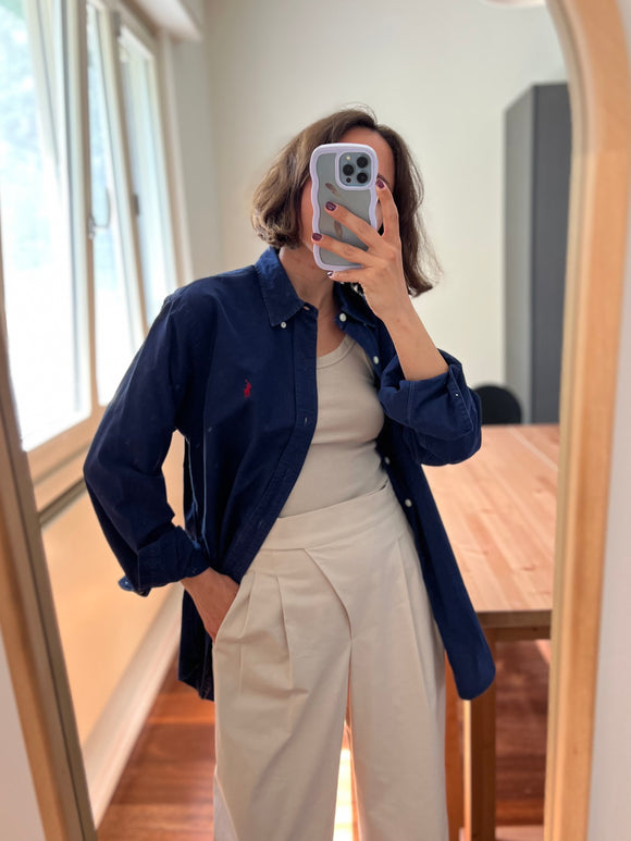 Camicia Ralph Lauren blu stemma rosso