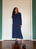 Cotton knit dress blu