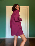 Camicia ampia misto lino burgundy
