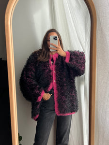 Cardigan fluffy fuxia