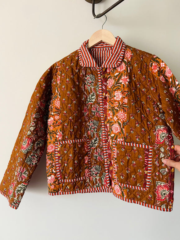Kimono Indiano Fatto A Mano Stampa Uccellini - Abito/Vestaglia Donna In Cotone