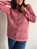 Cardigan traforato rosa